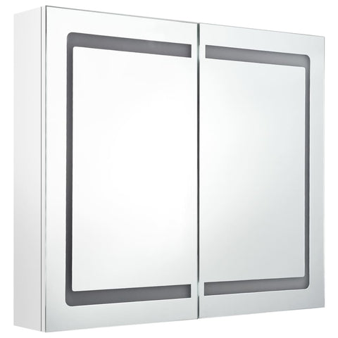 vidaXL LED Bathroom Mirror Cabinet Shining White 80x12x68 cm