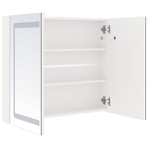 vidaXL LED Bathroom Mirror Cabinet Shining White 80x12x68 cm