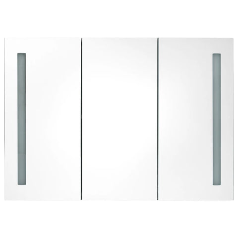 vidaXL LED Bathroom Mirror Cabinet 89x14x62 cm Shining Grey