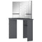 vidaXL Corner Dressing Table with LED Grey 111x54x141.5 cm