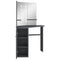 vidaXL Corner Dressing Table with LED Grey 111x54x141.5 cm