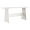 vidaXL Dining Table with Bench REINE White Solid Wood Pine