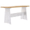 vidaXL Dining Table with Bench REINE Honey Brown&White Solid Wood Pine