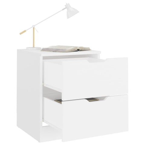 vidaXL Bedside Cabinets 2 pcs White 40x40x50 cm Engineered Wood