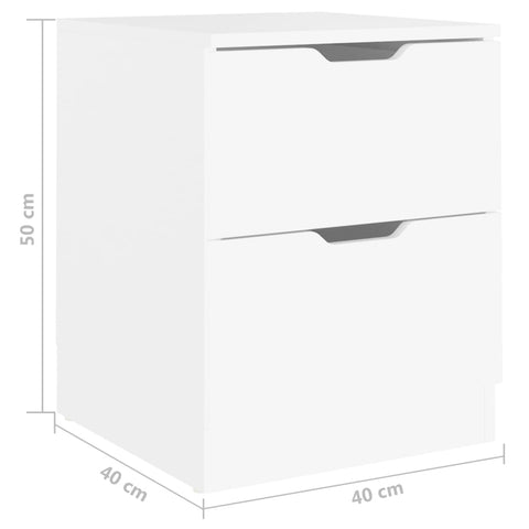 vidaXL Bedside Cabinets 2 pcs White 40x40x50 cm Engineered Wood