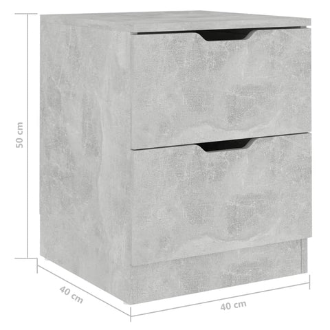vidaXL Bedside Cabinet Concrete Grey 40x40x50 cm Engineered Wood