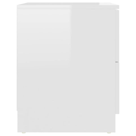vidaXL Bedside Cabinets 2 pcs High Gloss White 40x40x50 cm Engineered Wood