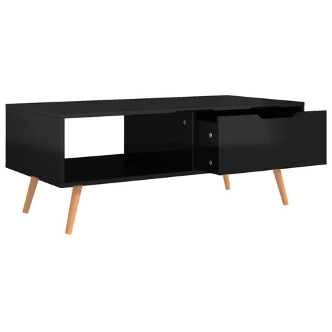 vidaXL Coffee Table High Gloss Black 100x49.5x43 cm Engineered Wood