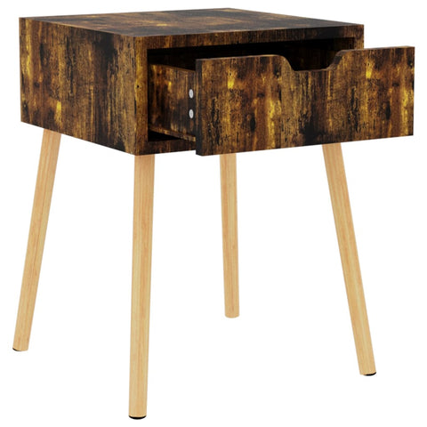 vidaXL Bedside Cabinet Smoked Oak 40x40x56 cm Engineered Wood