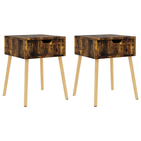 vidaXL Bedside Cabinets 2 pcs Smoked Oak 40x40x56 cm Engineered Wood