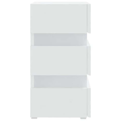 vidaXL LED Bedside Cabinet White 45x35x67 cm Engineered Wood