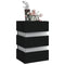 vidaXL LED Bedside Cabinet Black 45x35x67 cm Engineered Wood