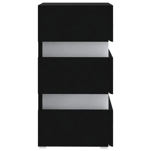 vidaXL LED Bedside Cabinet Black 45x35x67 cm Engineered Wood