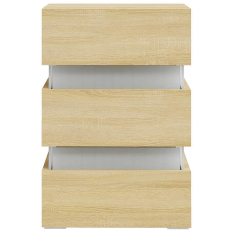 vidaXL LED Bedside Cabinet Sonoma Oak 45x35x67 cm Engineered Wood