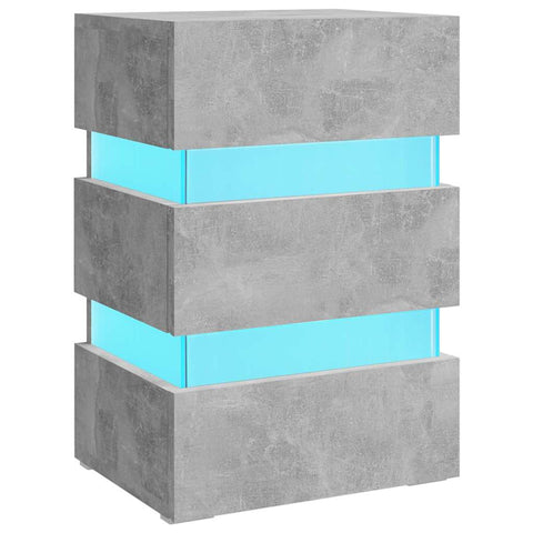 vidaXL LED Bedside Cabinet Concrete Grey 45x35x67 cm Engineered Wood