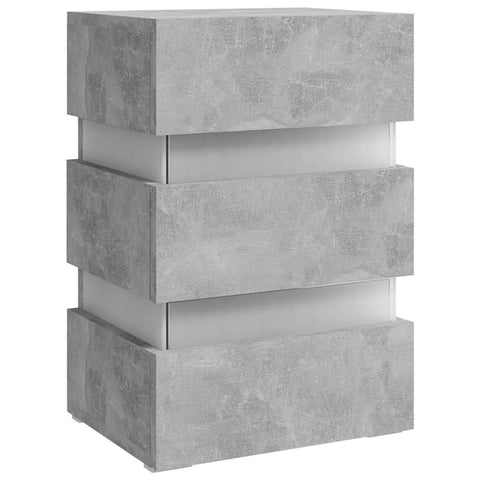 vidaXL LED Bedside Cabinet Concrete Grey 45x35x67 cm Engineered Wood