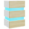 vidaXL LED Bedside Cabinet White and Sonoma Oak 45x35x67 cm Engineered Wood