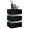vidaXL LED Bedside Cabinet High Gloss Black 45x35x67 cm Engineered Wood
