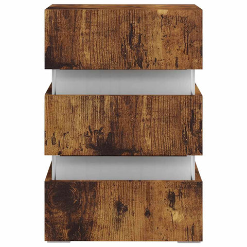 vidaXL LED Bedside Cabinet Smoked Oak 45x35x67 cm Engineered Wood