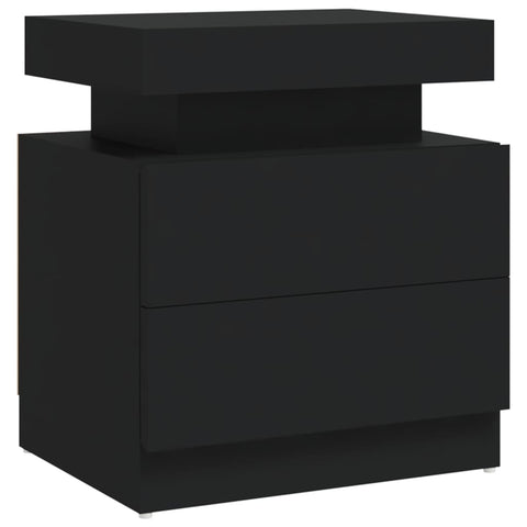 vidaXL Bedside Cabinet Black 45x35x52 cm Engineered Wood