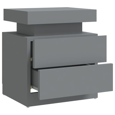 vidaXL Bedside Cabinet Grey 45x35x52 cm Engineered Wood
