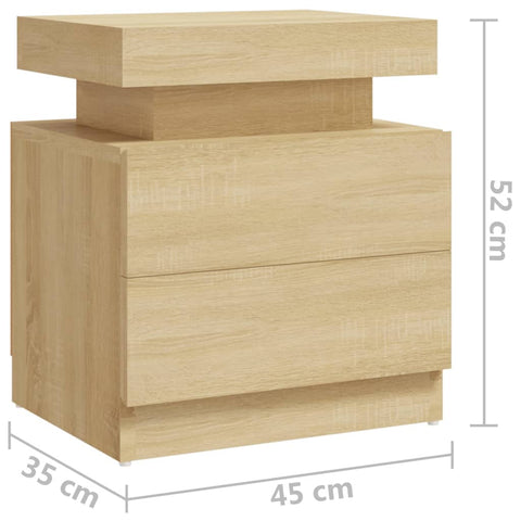 vidaXL Bedside Cabinet Sonoma Oak 45x35x52 cm Engineered Wood
