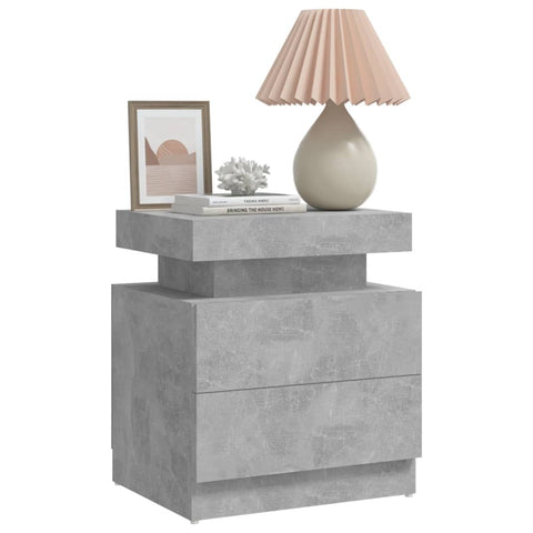 vidaXL Bedside Cabinet Concrete Grey 45x35x52 cm Engineered Wood