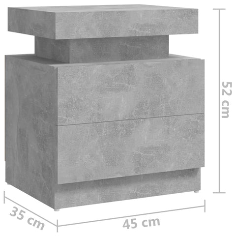 vidaXL Bedside Cabinet Concrete Grey 45x35x52 cm Engineered Wood