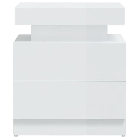 vidaXL Bedside Cabinet High Gloss White 45x35x52 cm Engineered Wood