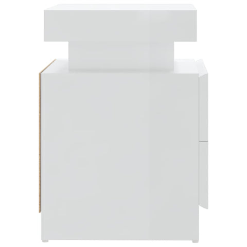vidaXL Bedside Cabinet High Gloss White 45x35x52 cm Engineered Wood