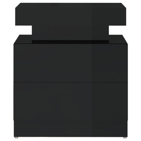 vidaXL Bedside Cabinet High Gloss Black 45x35x52 cm Engineered Wood