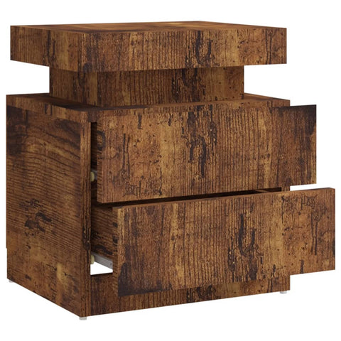 vidaXL Bedside Cabinet Smoked Oak 45x35x52 cm Engineered Wood