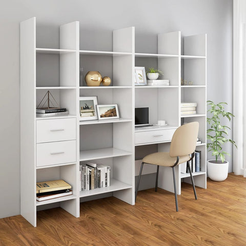 vidaXL Book Cabinet White 40x35x180 cm Engineered Wood