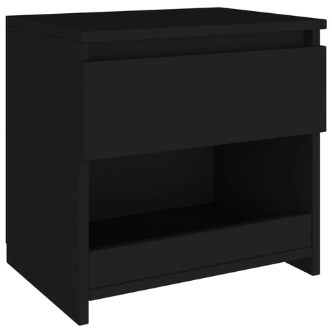 vidaXL Bedside Cabinet Black 40x30x39 cm Engineered Wood