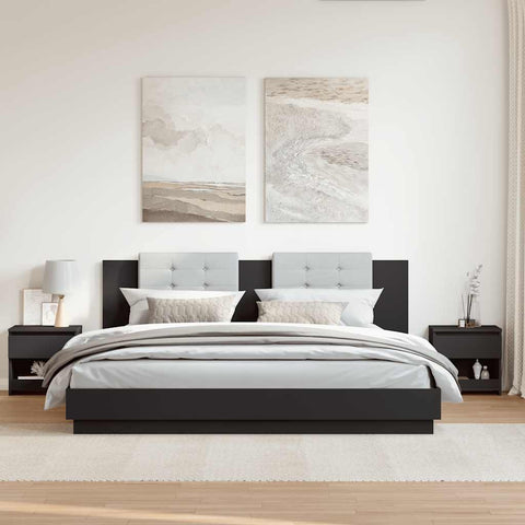 vidaXL Bedside Cabinets 2 pcs Black 40x30x39 cm Engineered Wood