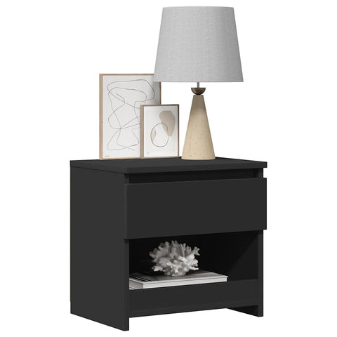 vidaXL Bedside Cabinets 2 pcs Black 40x30x39 cm Engineered Wood