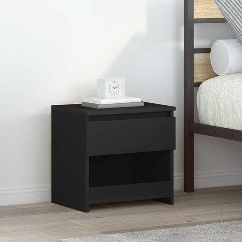 vidaXL Bedside Cabinets 2 pcs Black 40x30x39 cm Engineered Wood