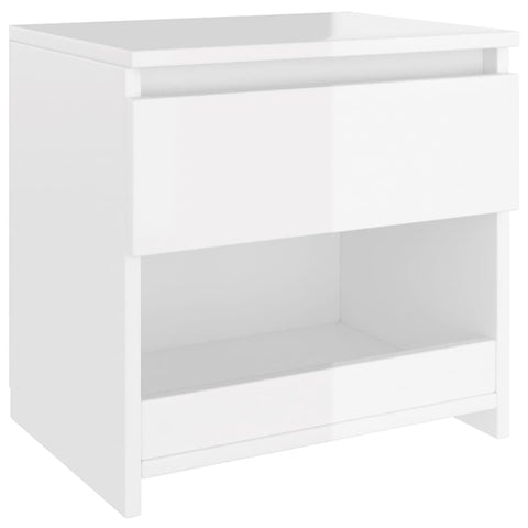 vidaXL Bedside Cabinet High Gloss White 40x30x39 cm Engineered Wood