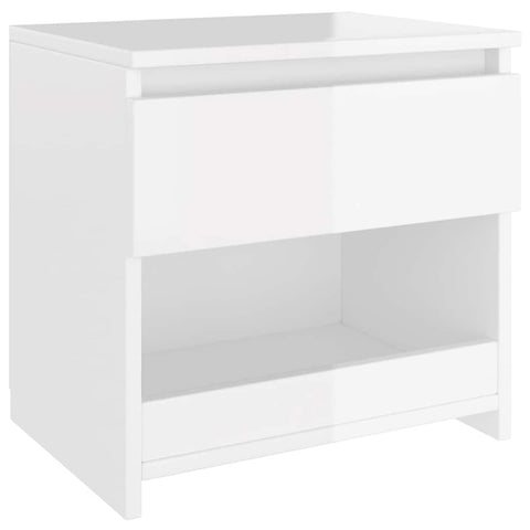 vidaXL Bedside Cabinets 2 pcs High Gloss White 40x30x39 cm Engineered Wood