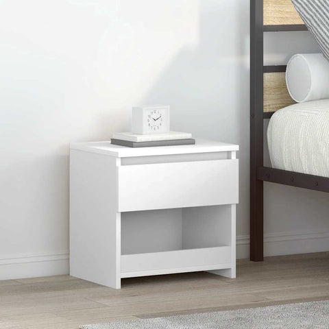 vidaXL Bedside Cabinets 2 pcs High Gloss White 40x30x39 cm Engineered Wood