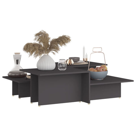 vidaXL Coffee Tables 2 pcs Grey 111.5x50x33 cm Engineered Wood