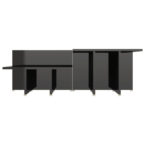 vidaXL Coffee Tables 2 pcs High Gloss Black 111.5x50x33 cm Engineered Wood