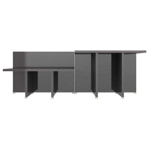 vidaXL Coffee Tables 2 pcs High Gloss Grey 111.5x50x33 cm Engineered Wood