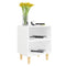 vidaXL Bed Cabinet with Solid Wood Legs White 40x30x50 cm