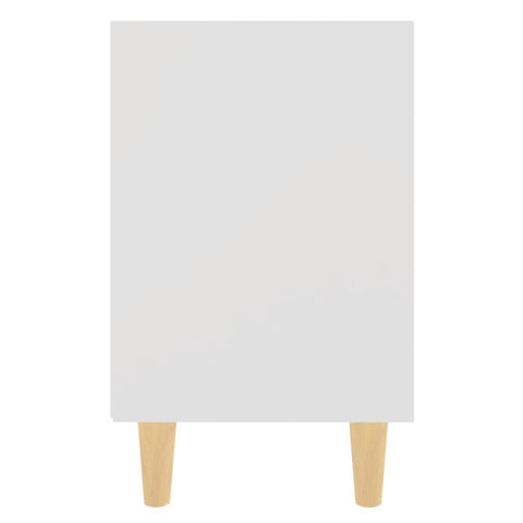 vidaXL Bed Cabinet with Solid Wood Legs White 40x30x50 cm
