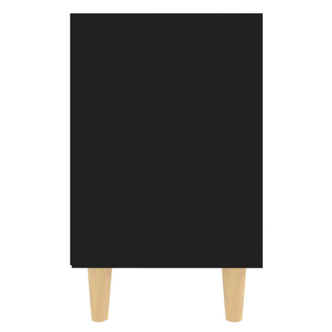 vidaXL Bed Cabinets with Solid Wood Legs 2 pcs Black 40x30x50 cm