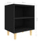 vidaXL Bed Cabinets with Solid Wood Legs 2 pcs Black 40x30x50 cm