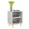 vidaXL Bed Cabinet with Solid Wood Legs Concrete Grey 40x30x50 cm