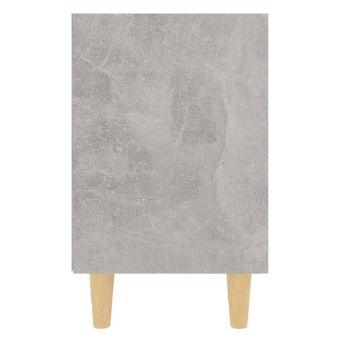 vidaXL Bed Cabinet with Solid Wood Legs Concrete Grey 40x30x50 cm