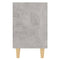 vidaXL Bed Cabinet with Solid Wood Legs Concrete Grey 40x30x50 cm